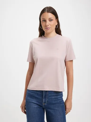 Calvin Klein Archive Logo Crewneck Tee In Pale Mauve