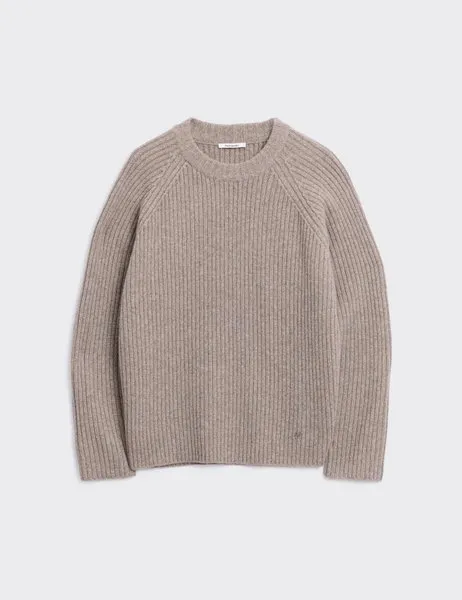 Adrian Rib Crewneck Taupe