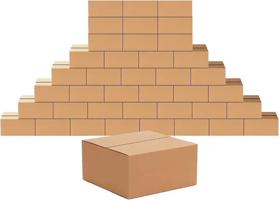 Edenseelake 40 Pack 8x8x4 inches Shipping Boxes Small Cardboard Boxes for Packing, Moving, Mailing, Brown