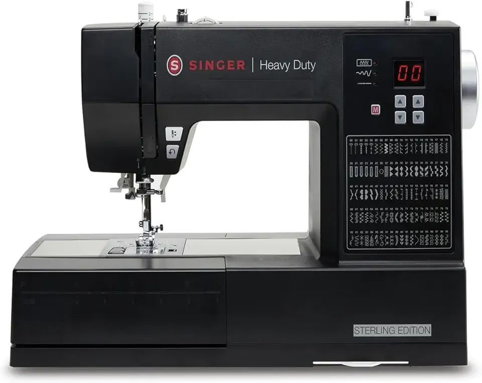 SINGER Heavy Duty 6600C Sterling Sewing Computerized Machine + Accessory | 100 Built-In Stitches Deliver 215 Stitch Applications| 60% More Power, 1100 Stitches/Min| Metal Frame, 6 One-Step Buttonhole