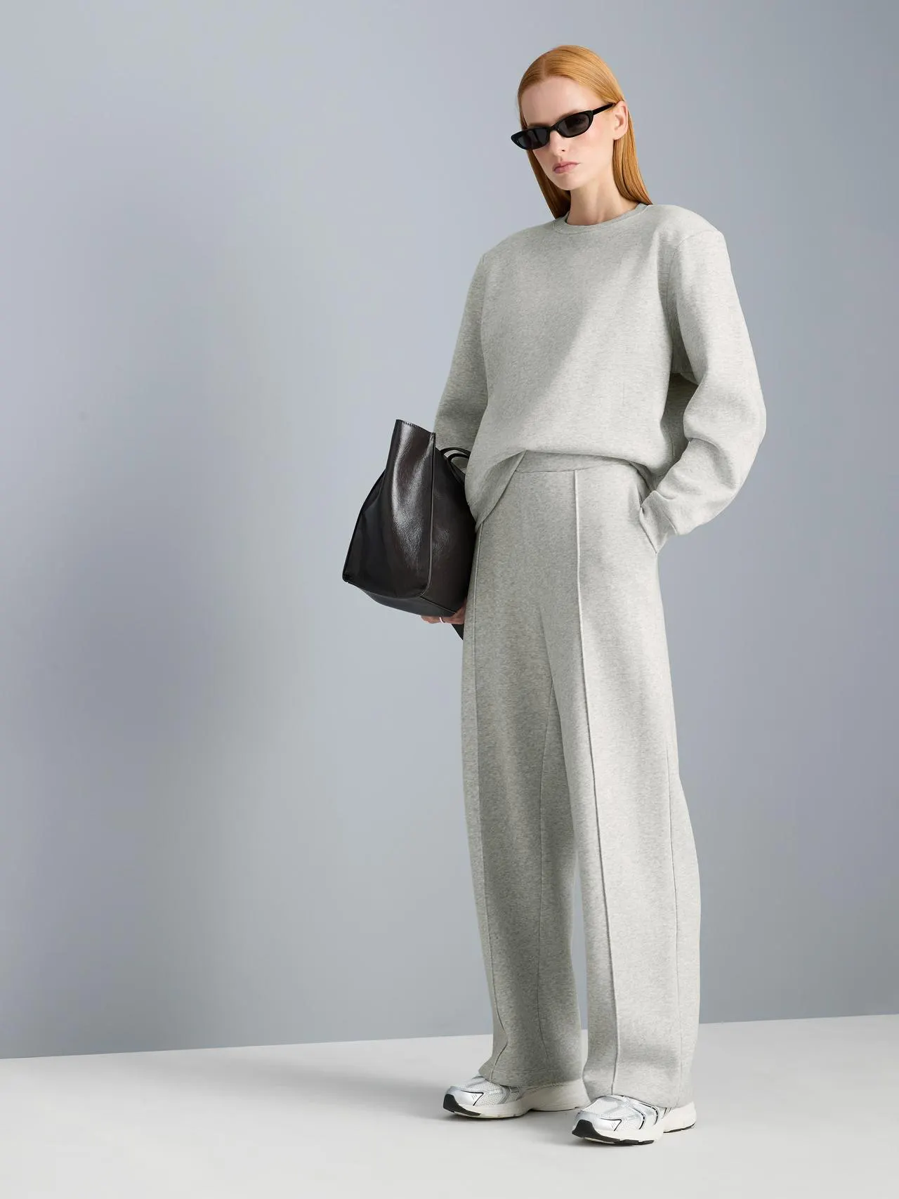 Pantaloni da tuta a gamba dritta cotton-rich