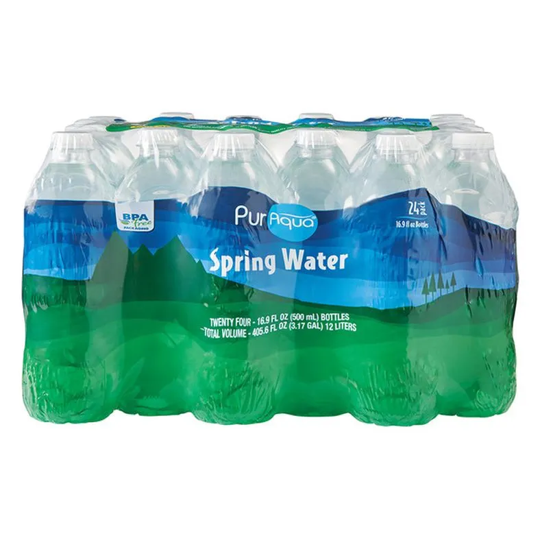 Puraqua Natural Spring Water, 24 pack