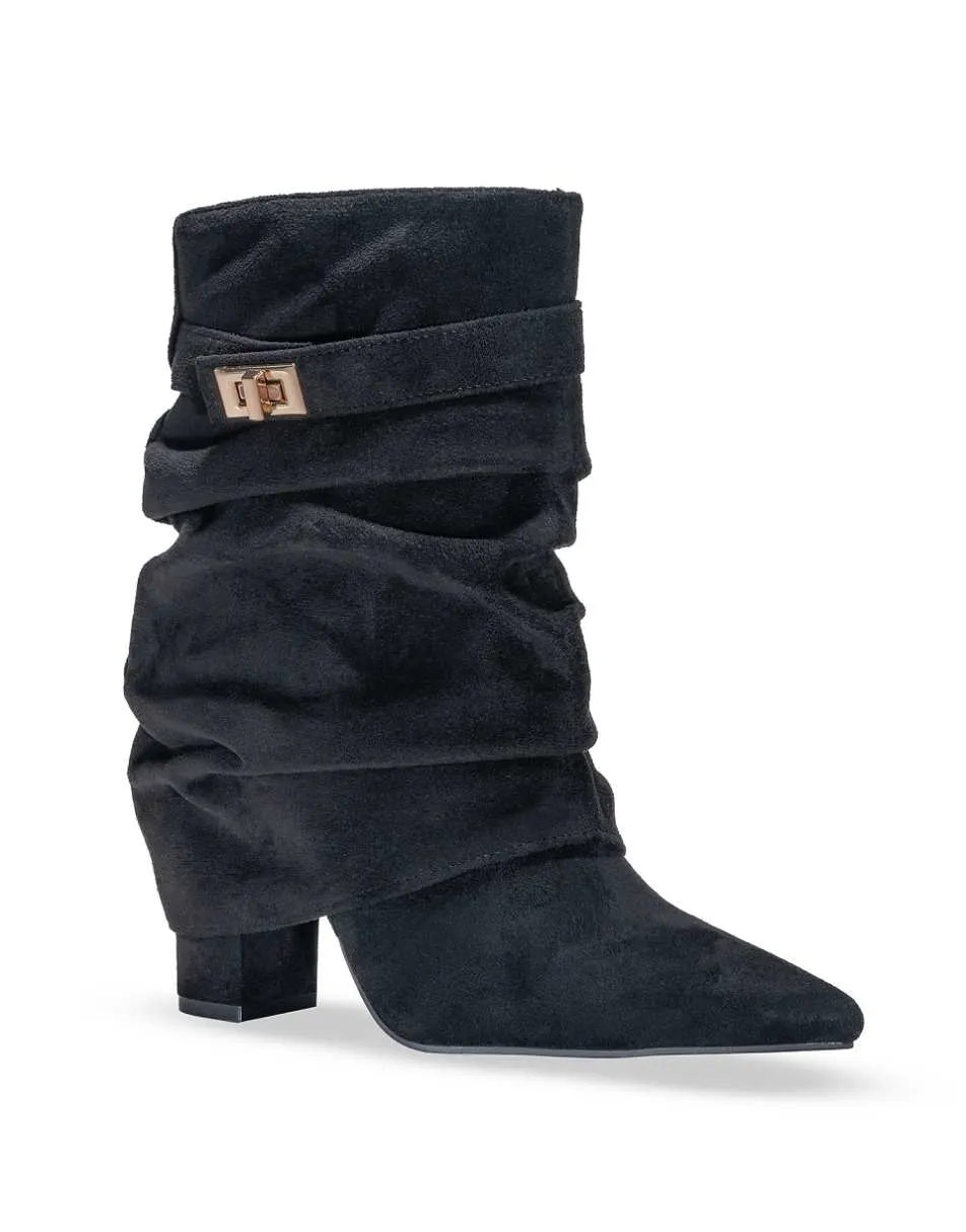 SEQWL Mid calf boots with zip fastening mesh lined casual shoes in black