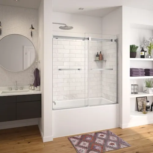 MAAX Nomad AFR 60-inch L x 30-inch W x 20-inch H AcrylX Rectangular Alcove Bathtub in White, Left Drain, with 12 5/8 inch Soaking Depth