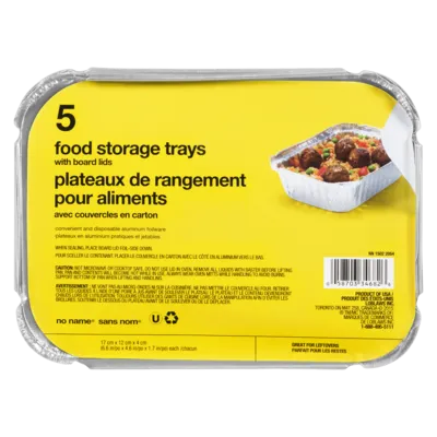 Food Tray with Lids 5-Pack, 17cm x 12cm x 4cm