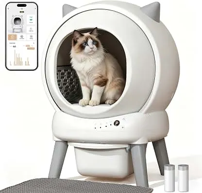 Automatic Litter Box, ZHMZ Self Cleaning Litter Box for M…