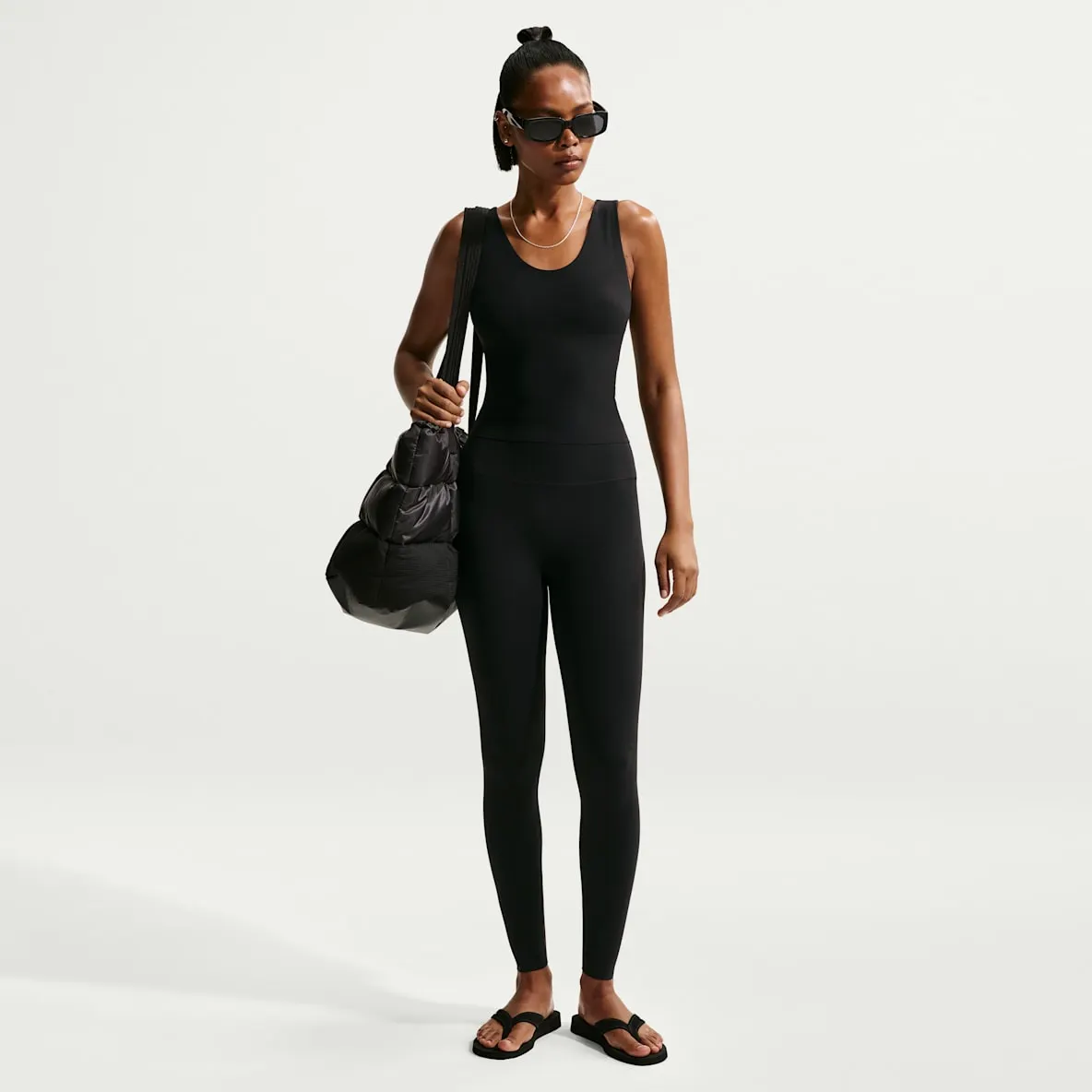 Leggings i full lengde med høyt liv uten søm foran til dame