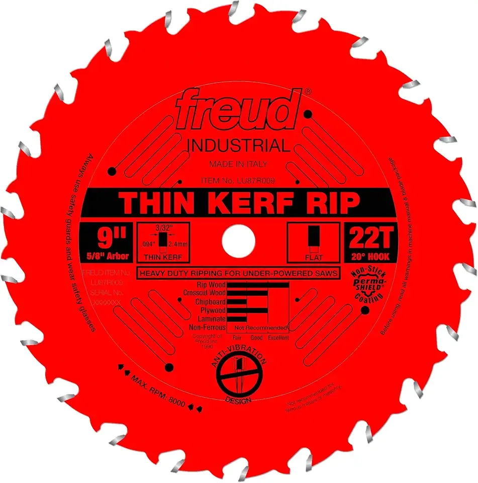 Freud LU87R009: 9" Thin Kerf Rip Blade