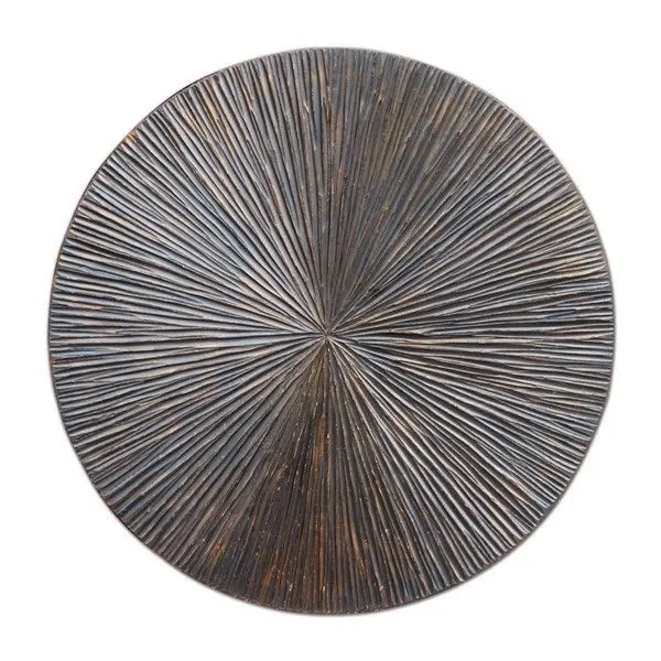 Wandpaneel Pictura 60 cm rond gestreept bruin