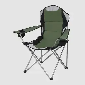 Outdoor Creations Deluxe Camping Chair Green Beige Colour