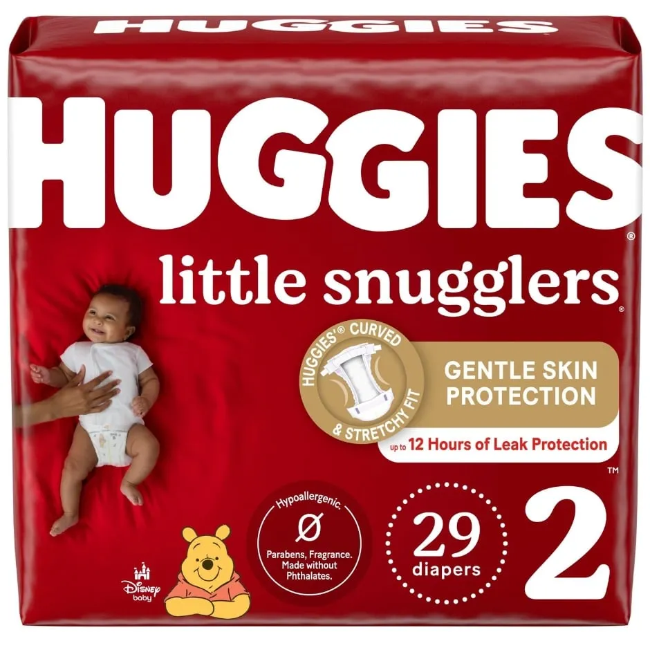 Huggies Little Snugglers Baby Diapers, Size 2 (12-18 lbs), 29 Ct