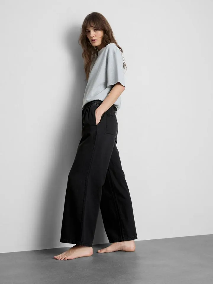 Bas de jogging en denim à coupe droite