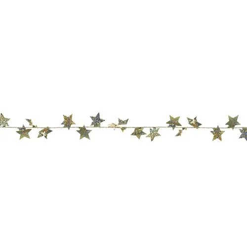 Enchanted Forest® 50' Gold Stars Wire Tinsel Christmas Garland