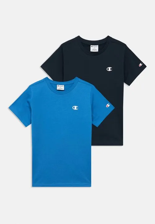 ICONS CONTRAST CREW NECK 2 PACK - T-shirts - dark blue/light blue
