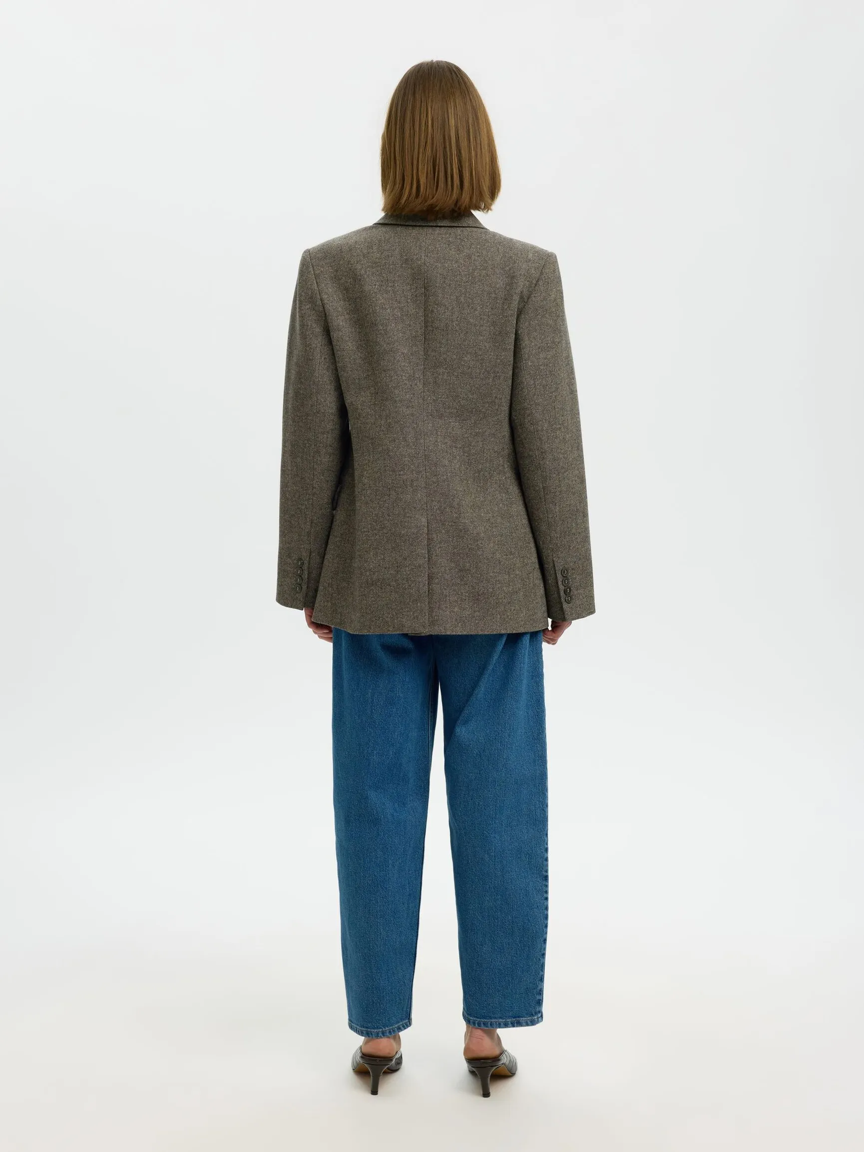 ULLBLANDING DOBBELTSPENT BLAZER