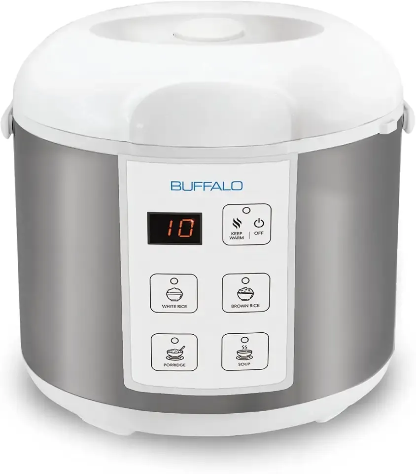 Buffalo Rice Cooker Stainless Steel Inner Pot Rice Maker Small, 5 Cup