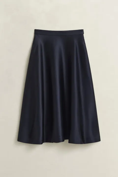 Volum satin skjørt