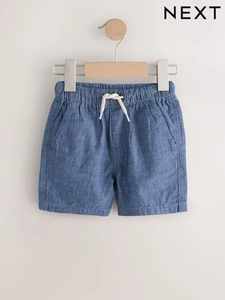 Chambray Blue Pull On Shorts (3mths-7yrs)