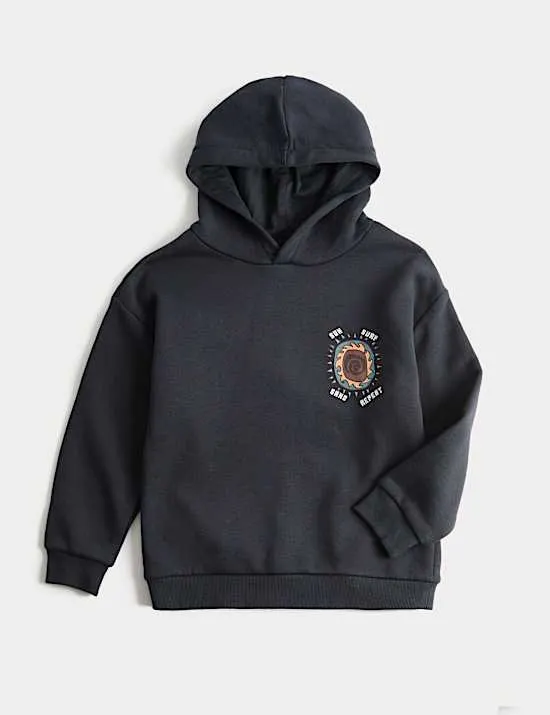 Hoodie mit hohem Baumwollanteil und Grafik (3–8 Jahre)