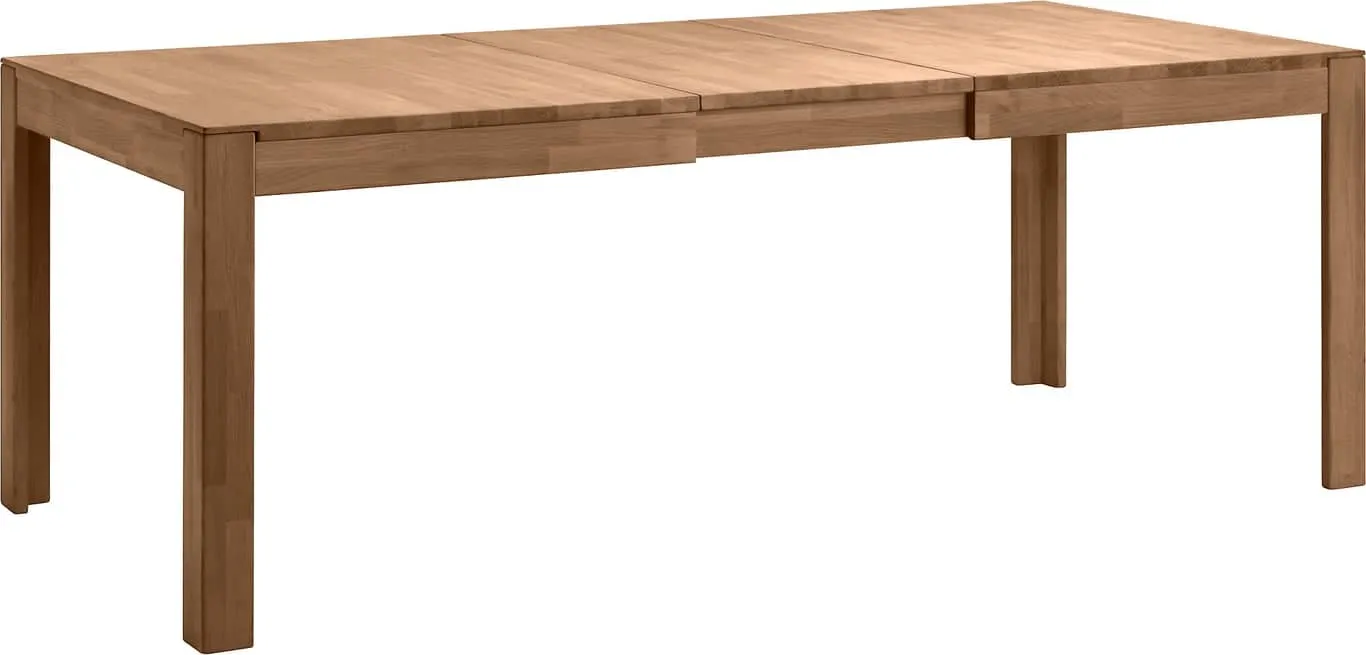 Lugano spisebord 160 x 100 cm med uttrekk, mellombrun heltre eik