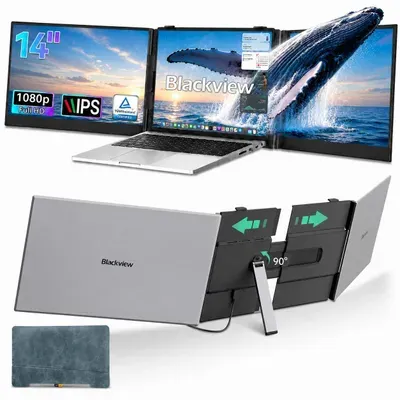 Blackview Tragbarer Monitor DCM6 Pro 14", 1920×1080 IPS, 0,9kg, 4,5mm, Ein Kabelanschluss, Lautsprecher, kompatibel Laptop/Tablet/Smartphone/Konsole