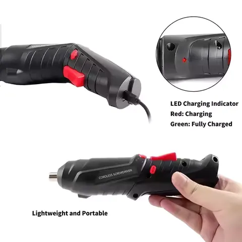 3.6V Rechargeable Cordless Electric Screwdriver Set 44/11 Bits Micro USB Charging Portable DIY Household Repair Power Tool