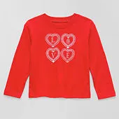Okie Dokie Toddler & Little Girls Round Neck Long Sleeve Graphic T-Shirt