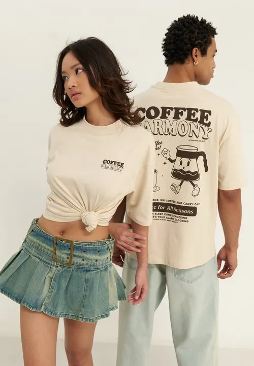 UNISEX REGULAR FIT - T-shirts med print - beige