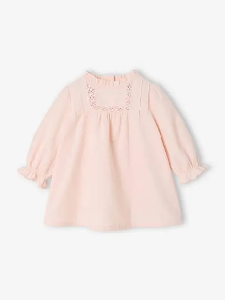Robe bébé velours - rose pâle