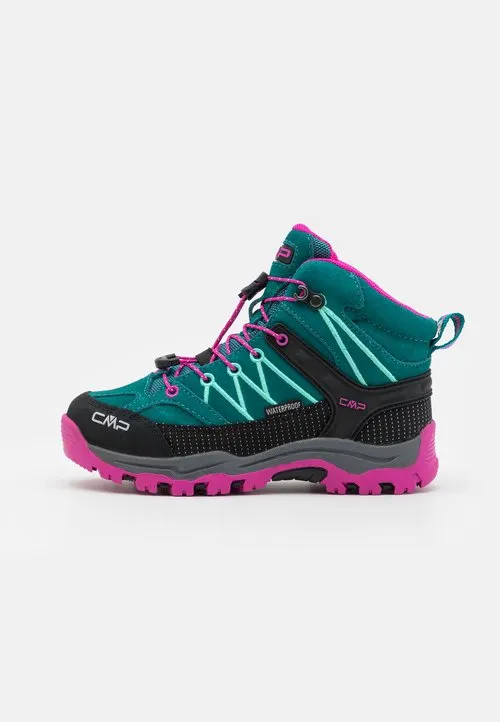 KIDS RIGEL MID WP UNISEX - Fjellsko - lake/pink fluo