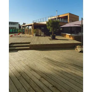 Lame de terrasse pin teinté vert autoclave classe 4 - L.250 x l.12 x Ep.2,1 cm