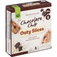 woolworths oaty slices chocolate chip 6pk 240g