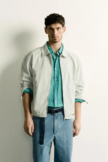 REGULAR FIT WASHED COTTON JACKET