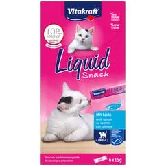 Kattensnack liquid 6 stuks Zalm,Omega 3
