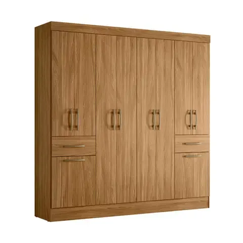 Ropero 10 Puertas 2 Cajones Roble 180x182x42 cm