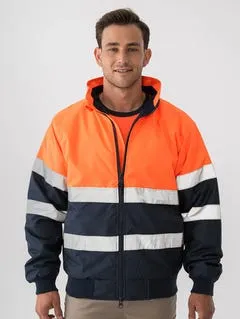 Lowes orange/navy Hi Vis Oxford jacket with segmented tape