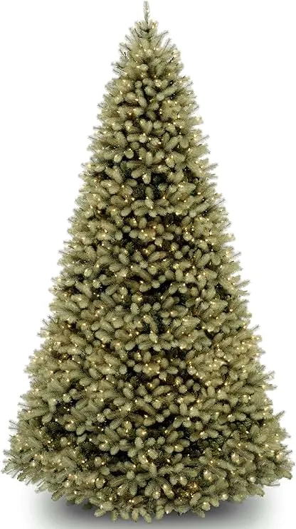 National Tree Company 9 ft Pre-Lit Downswept Douglas Fir Artificial Christmas Tree, 900 LED Lights, 3,185 Tips, PowerConnect, Foot Pedal, 10 Light Functions, Includes Stand, Green National Tree Company 9 ft Pre-Lit Downswept Douglas Fir Art…