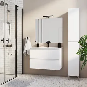 Mueble de baño con lavabo New Essential blanco 80x45 cm