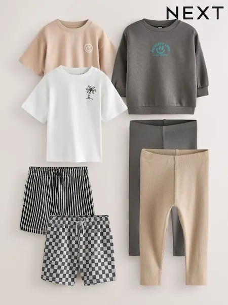 Multi Capsule Wardrobe Top & Shorts Set 7 Piece (3mths-7yrs)