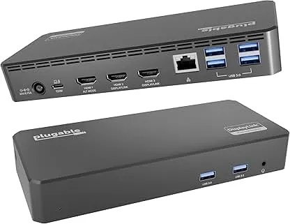 Plugable USB C Triple Display Docking Station | 100W PD, 3…