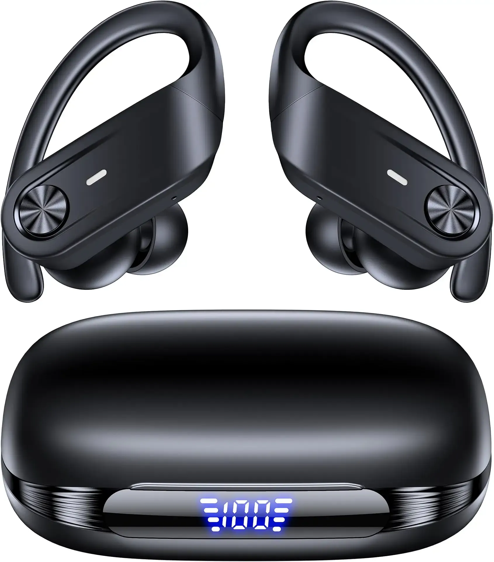 Hybrid Active Noise Cancelling Wireless Ear Buds 80 Hrs Playtime Hi-Res Stereo Quality Bluetooth Earbuds with Transparency Mode Headphones Bluetooth Earhooks ANC Earphones for Work Sports Travel
