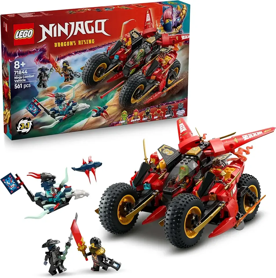 71844 Ninjago Ninja Combat Vehicle, Toy, Birthday Present, Blocks, Boys, Girls, Kids, 8, 9, 10, Elementary Students, Competition, Robots, Vehicles, Cars, Mini Cars, Pretend Play, Pretend Play