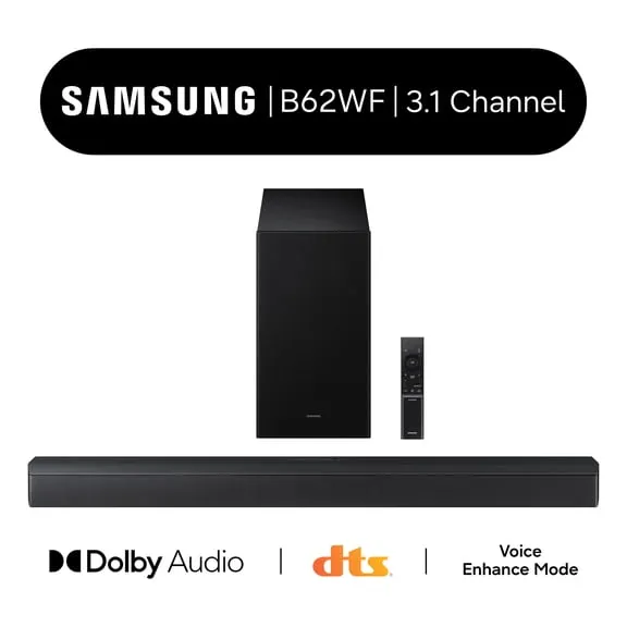 Rollback Samsung B-series 3.1 Ch DTS Virtual:X Soundbar with Subwoofer HW-B62WF/ZA 2025 $199.00 Was $279.00