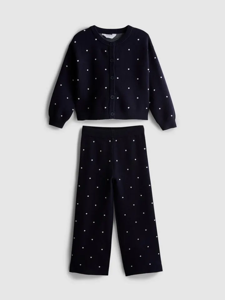 1–9 ans | Gilet à pois et pantalon en maille