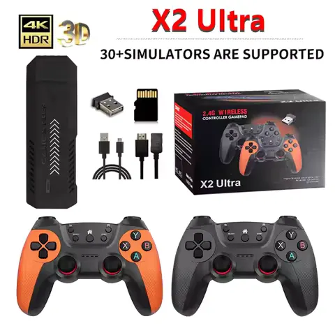 Video Game Console X2 Ultra Stick Or ONLY 2.4G Double Wireless Controller 4K HD30000 Games 128G Retro Games Christmas Gift