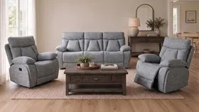 3 Seater Recliner + 2 Recliners