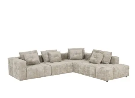 Hoeksalon Argus 327x283cm - stof - taupe