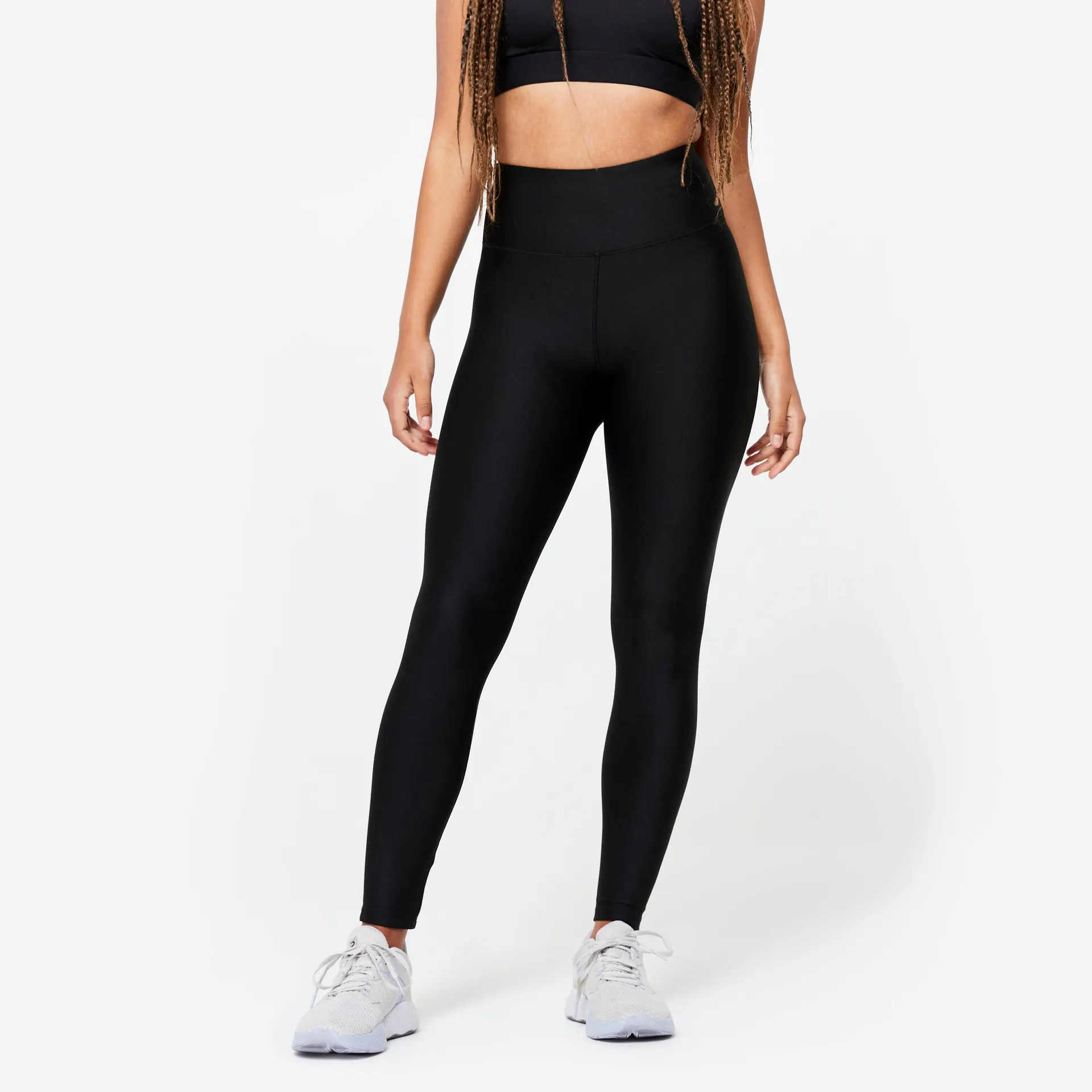 DOMYOS Dámské fitness legíny s vyšším pasem