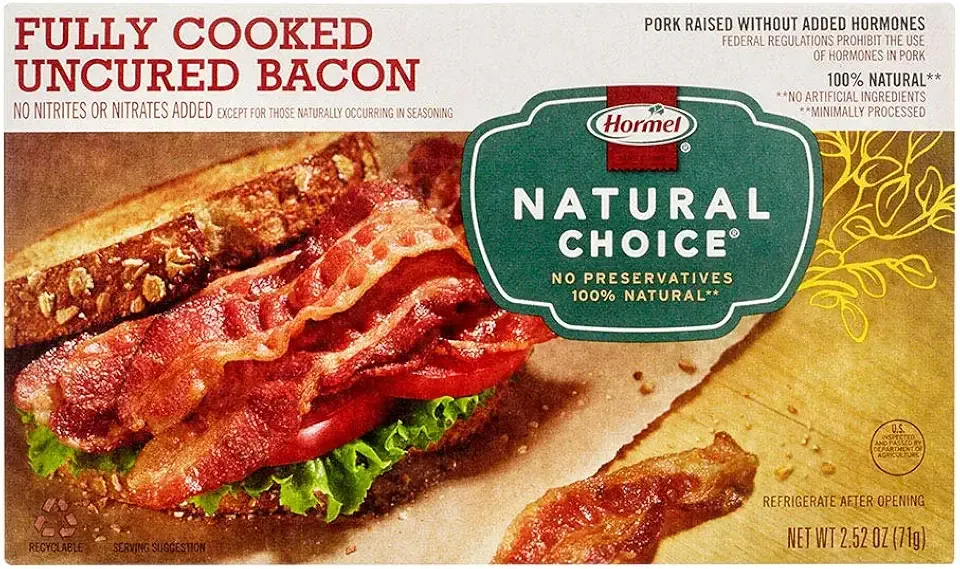 Hormel Natural Choice, Fully Cooked Uncured Bacon, 2.52 oz