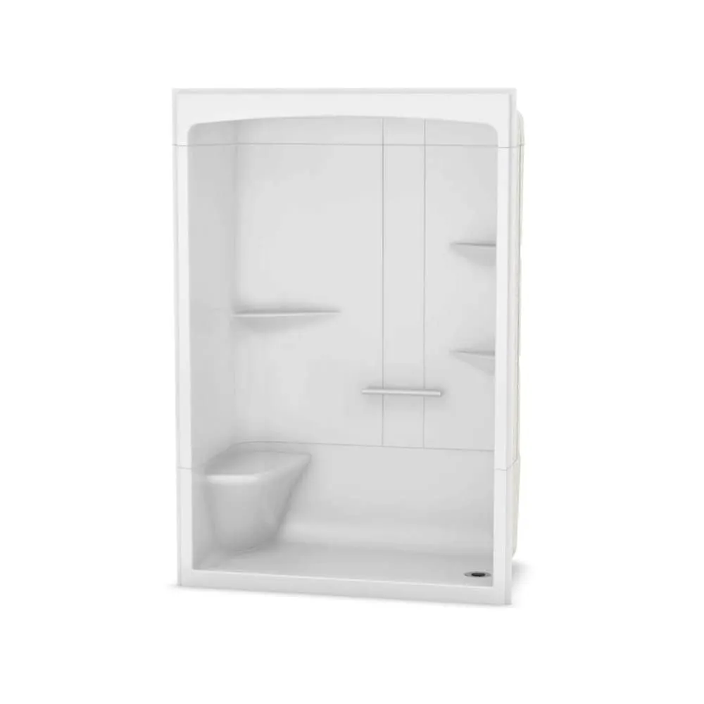 MAAX Camelia 60L x 34W x 88H in. 2-in-1 Shower Kit - Shower Stall with Right Drain Shower Base and Shower Wall Surround (No Door)